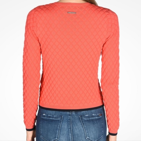 Armani Exchange Orange Quilted Sweater - Picture 4 of 9
